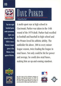 2001 Upper Deck Minors Centennial #89 Dave Parker Back