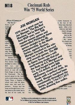1993 Ted Williams - Memories #M18 Joe Morgan Back
