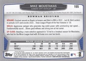 2013 Bowman #155 Mike Moustakas Back