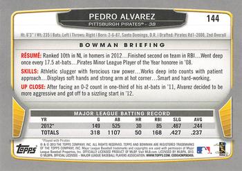 2013 Bowman #144 Pedro Alvarez Back