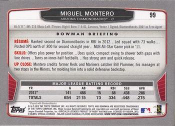 2013 Bowman #99 Miguel Montero Back