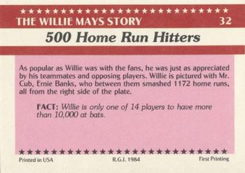 1984 Galasso Willie Mays #32 Willie Mays / Ernie Banks Back