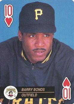 1992 U.S. Playing Card Co. Baseball Aces Playing Cards #10♥ Barry Bonds Front