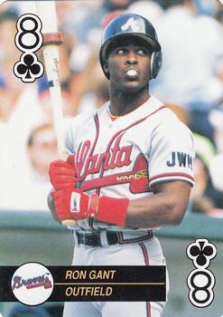 1992 U.S. Playing Card Co. Baseball Aces Playing Cards #8♣ Ron Gant Front