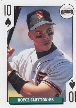 1992 Bicycle Rookies Playing Cards #10♠ Royce Clayton Front