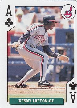 1992 Bicycle Rookies Playing Cards #A♣ Kenny Lofton Front