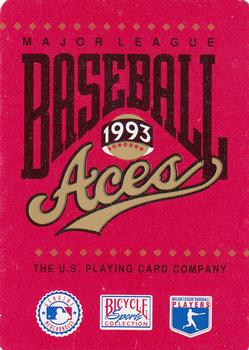 1993 Bicycle Aces Playing Cards #J♣ Fred McGriff Back