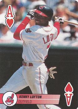 1995 Bicycle Aces Playing Cards #A♥ Kenny Lofton Front