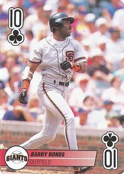 1995 Bicycle Aces Playing Cards #10♣ Barry Bonds Front