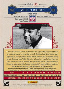 2012 Panini Cooperstown - Crystal Collection #130 Willie McCovey Back