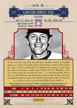 2012 Panini Cooperstown - Crystal Collection #45 Carlton Fisk Back