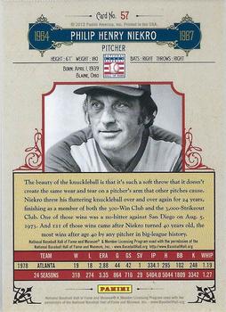 2012 Panini Cooperstown - Crystal Collection #57 Phil Niekro Back