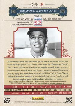 2012 Panini Cooperstown - Crystal Collection #134 Juan Marichal Back