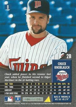 1996 Pinnacle #8 Chuck Knoblauch Back