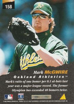 1996 Pinnacle #158 Mark McGwire Back