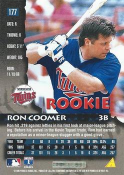 1996 Pinnacle #177 Ron Coomer Back