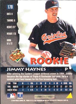 1996 Pinnacle #179 Jimmy Haynes Back