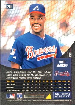 1996 Pinnacle #209 Fred McGriff Back