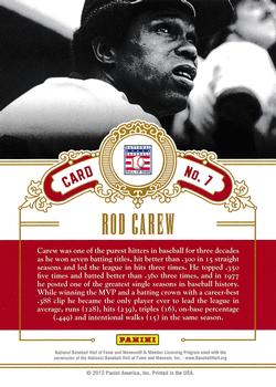 2012 Panini Cooperstown - High Praise #7 Rod Carew Back