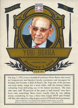 2012 Panini Cooperstown - Induction #25 Yogi Berra Back