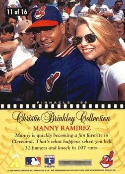 1996 Pinnacle - Christie Brinkley Collection #11 Manny Ramirez Back