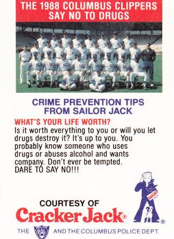 1988 Columbus Clippers Police #5 Rick Langford Back