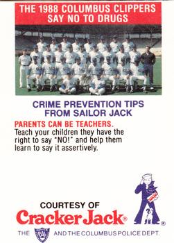 1988 Columbus Clippers Police #6 Scott Nielsen Back