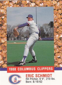 1988 Columbus Clippers Police #9 Eric Schmidt Front