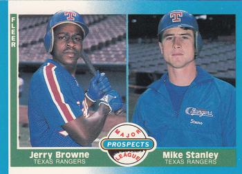1987 Fleer - Glossy #647 Jerry Browne / Mike Stanley Front