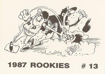 1987 Rookies (Cartoon Back, unlicensed) #13 Joe Magrane Back