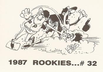1987 Rookies (Cartoon Back, unlicensed) #32 Kevin Seitzer Back