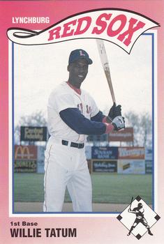 1990 SportsPrint Lynchburg Red Sox #8 Willie Tatum Front