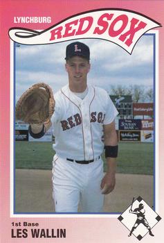 1990 SportsPrint Lynchburg Red Sox #9 Les Wallin Front