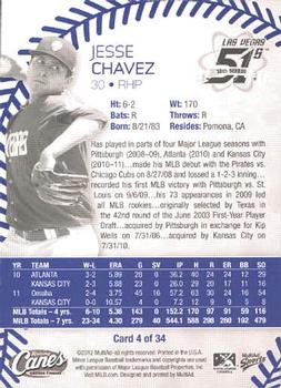 2012 MultiAd Las Vegas 51s #4 Jesse Chavez Back