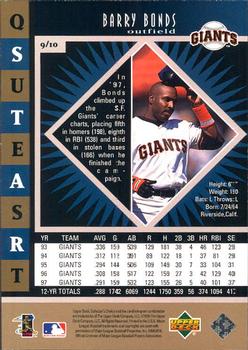 1998 Collector's Choice - StarQuest Factory Set 3x5 #9 Barry Bonds Back