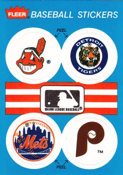 1989 Fleer - Team Stickers #NNO MLB: Cleveland Indians / Detroit Tigers / New York Mets / Philadelphia Phillies Front