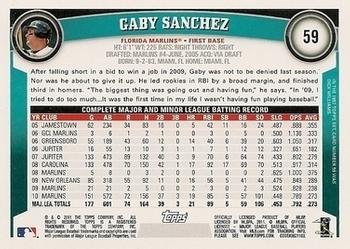 2011 Topps - Black Border #59 Gaby Sanchez Back