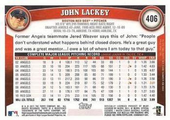 2011 Topps - Black Border #406 John Lackey Back