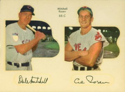 1952 Star-Cal Small Decals #88-C Dale Mitchell / Al Rosen Front