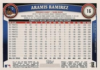 2011 Topps - Diamond Anniversary Limited Edition #16 Aramis Ramirez Back