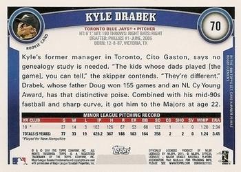 2011 Topps - Diamond Anniversary Limited Edition #70 Kyle Drabek Back