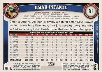 2011 Topps - Diamond Anniversary Limited Edition #81 Omar Infante Back