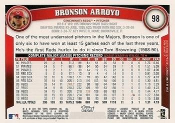 2011 Topps - Diamond Anniversary Limited Edition #98 Bronson Arroyo Back