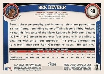2011 Topps - Diamond Anniversary Limited Edition #99 Ben Revere Back