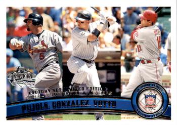 2011 Topps - Diamond Anniversary Limited Edition #138 2010 NL Runs Batted In Leaders (Albert Pujols / Carlos Gonzalez / Joey Votto) Front