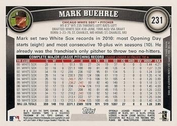 2011 Topps - Diamond Anniversary Limited Edition #231 Mark Buehrle Back