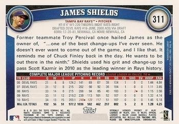 2011 Topps - Diamond Anniversary Limited Edition #311 James Shields Back