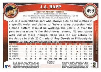 2011 Topps - Diamond Anniversary Limited Edition #499 J.A. Happ Back