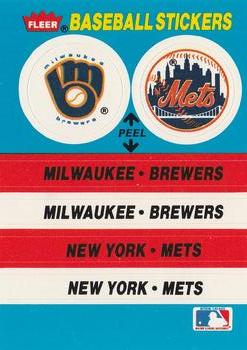 1987 Fleer - Team Stickers #NNO Milwaukee Brewers / New York Mets Front