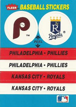 1987 Fleer - Team Stickers #NNO Philadelphia Phillies / Kansas City Royals Front